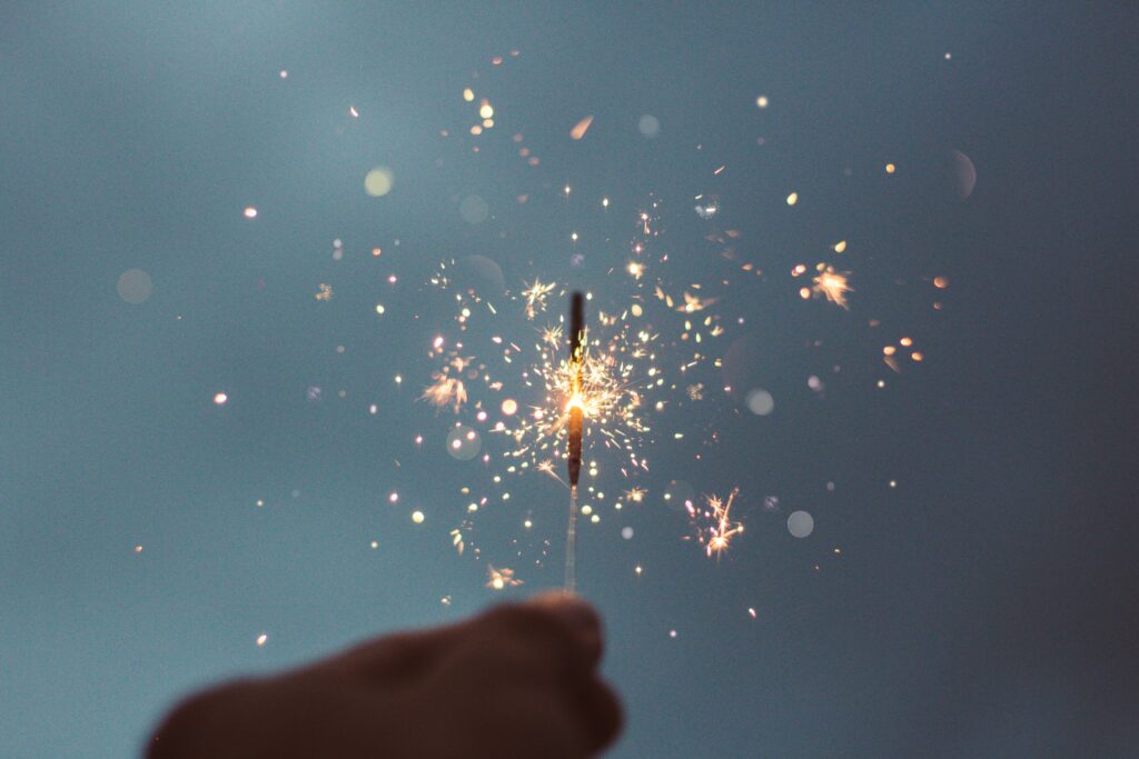 A person holding a match