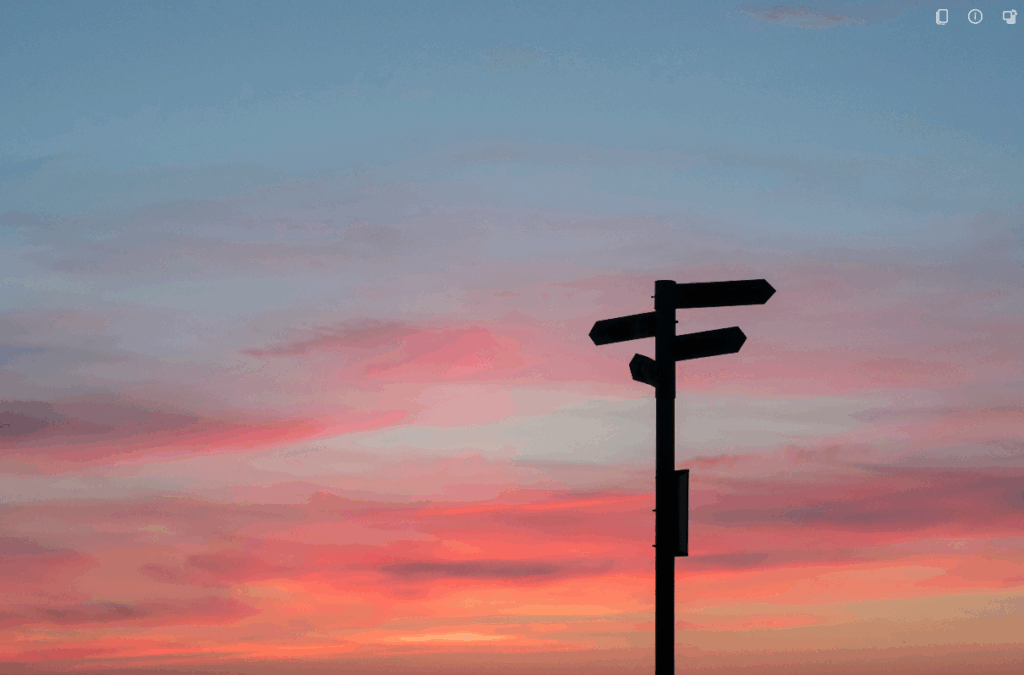 Crossroads image of a post